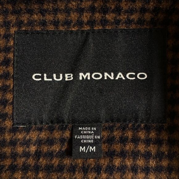CLUB MONACO Men's M (44 Chest) Brown Wool Blend Field Jacket Overcoat Sport Coat - Picture 14 of 15